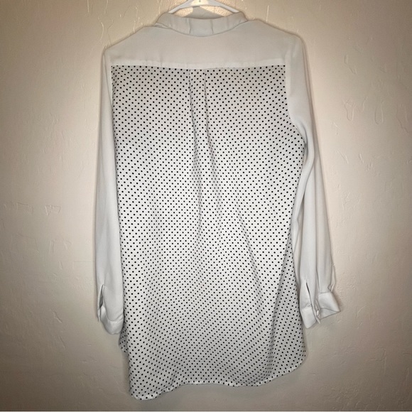 Pleione White and Polka Dot Pullover Blouse - Picture 2 of 4